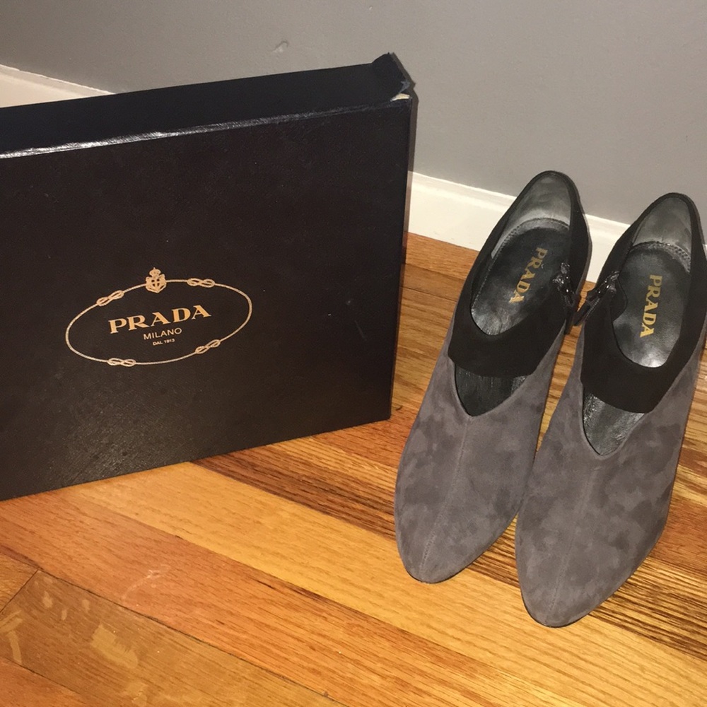 Prada suede booties